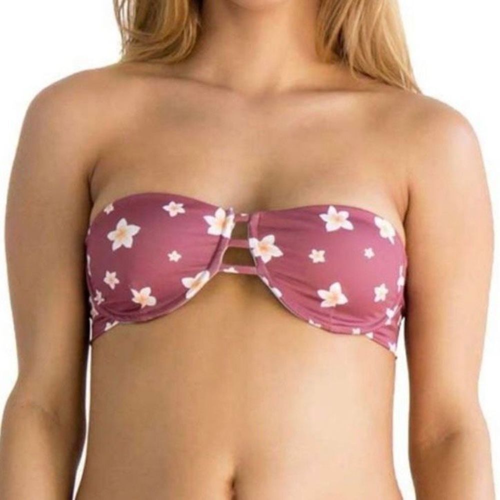 Nirvanic Swim Bikini Moana Top in Plumeria Clay (S)